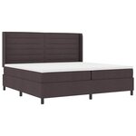 vidaXL Lit à ressorts avec matelas Marron foncé 200 x 200 cm tissu