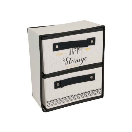 Rangement pliable 2 tiroirs message happy storage
