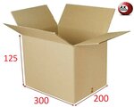 Lot de 10 boîtes carton emballage caisse carton 300 x 200 x 125 mm  solide  norme galia a16