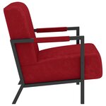 Vidaxl fauteuil rouge bordeaux velours