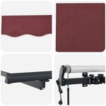 vidaXL Auvent rétractable automatique bordeaux 400x300 cm