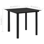 vidaXL Ensemble à manger d'extérieur 5 Pièces Rotin PVC Noir