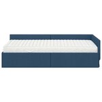 vidaXL Cadre de lit d'angle avec matelas Autre 2 Pièces Bleu tissu