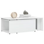 vidaXL Table basse Blanc brillant 150x50x35 cm Aggloméré