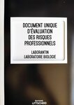 Document unique d'évaluation des risques professionnels métier (Pré-rempli) : Laborantin - Laboratoire biologie - Version 2024 UTTSCHEID