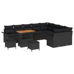 vidaXL Ensemble de canapé de jardin 12 Pièces Noir 90 x 55 x 71 cm