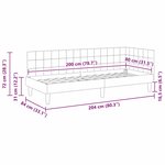 vidaXL Cadre de lit d'angle Turquoise 80 x 200 cm Velours