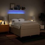 vidaXL Sommier à lattes de lit avec matelas Crème 140x200 cm Tissu