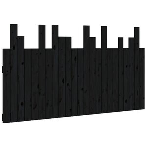 vidaXL Tête de lit murale Noir 146 5x3x80 cm Bois massif de pin