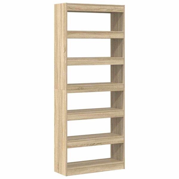 vidaXL Bibliothèque Chêne Sonoma 80 x 30 x 198 cm Bois d'ingénierie