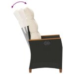 vidaXL Chaise de jardin inclinable Noir et Crème 64 x 57 5 x 112 cm