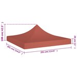 vidaXL Toit de tente de réception 3x3 m Terre cuite 270 g/m²