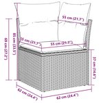 vidaXL Canapé d'angle de jardin avec coussins noir résine tressée