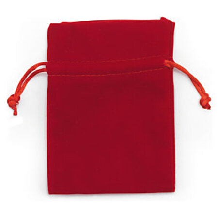 Pochon effet velours couleur rouge 9x9 cm (lot de 2)