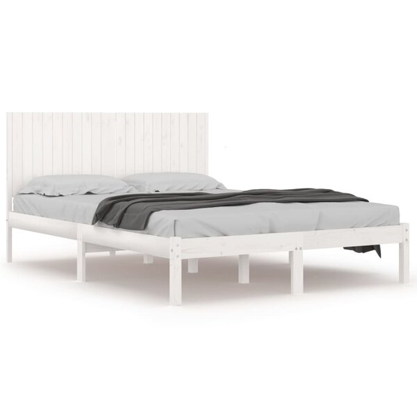 vidaXL Cadre de lit Blanc Bois de pin massif 200x200 cm