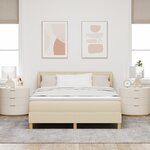 Lit à ressorts vidaXL avec matelas Crème 160x200 cm en tissu