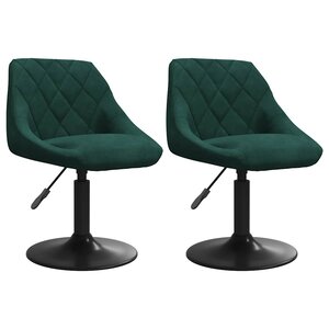vidaXL Chaises pivotantes à manger lot de 2 vert foncé velours