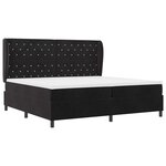 vidaXL Lit à ressorts avec matelas Noir 200 x 200 cm Velours