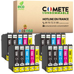 T1285 - 20 Cartouches d'encre Compatibles avec EPSON T1285 Renard (T1281 T1282 T1283 T1284) - COMETE