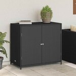 vidaXL Armoire de rangement de jardin noir 83x45x76 cm résine tressée