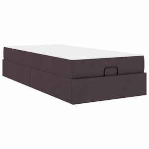 vidaXL Cadre de lit avec matelas Marron foncé 80 x 200 cm tissu