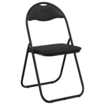 vidaXL Chaise pliante 2 pc Simili cuir Noir 48 x 43 5 x 81 cm