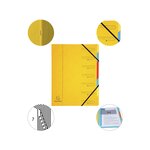 Trieur agrafé avec élastiques 7 compartiments Jaune EXACOMPTA