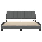 vidaXL Cadre de lit sans matelas Hanko gris foncé 160x200 cm tissu