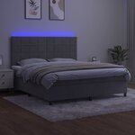 vidaXL Sommier à lattes de lit matelas et LED Gris clair 180x200 cm