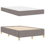 vidaXL Cadre de lit avec matelas Taupe 120 x 200 cm tissu