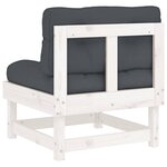vidaXL Canapés centraux avec coussins 2 Pièces blanc bois de pin massif