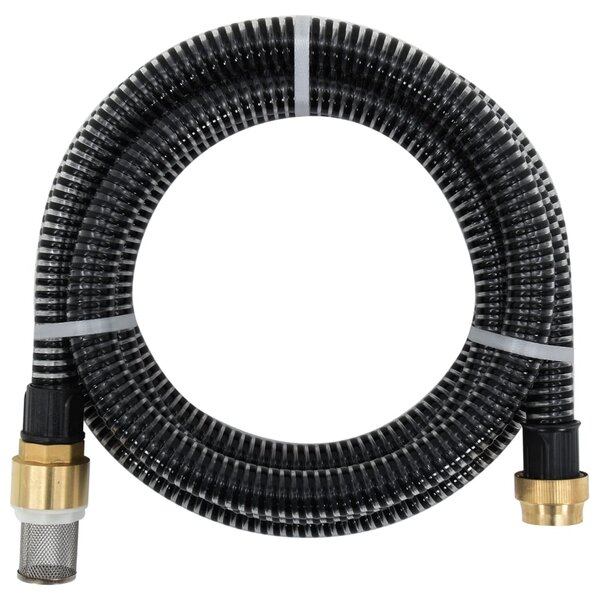 vidaXL Tuyau d'aspiration avec raccords en laiton noir 1 1" 20 m PVC