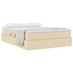 vidaXL Lit avec rangement et matelas Crème 140 x 200 cm Polyester