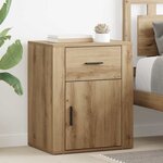 vidaXL Cabinet de chevet avec tiroir chêne artisanal 50 x 36 x 60 cm