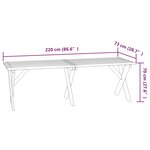 vidaXL Table de jardin 220x73x70 cm Bois de pin imprégné