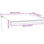 vidaXL Auvent manuel rétractable bordeaux 350x250 cm