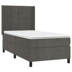 vidaXL Sommier à lattes de lit matelas LED Gris foncé 90x200cm Velours