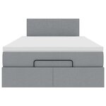 vidaXL Lit ottoman avec matelas gris clair 120x200 cm tissu