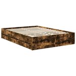 vidaXL Cadre de lit Chêne fumé 140 x 200 cm Bois Ingénierie