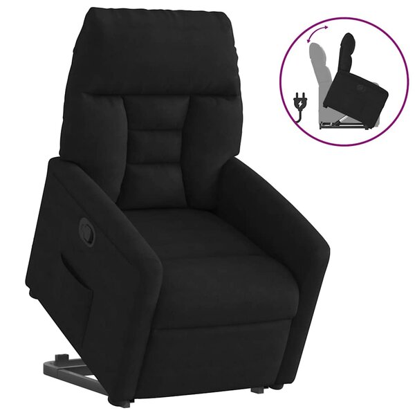 vidaXL Fauteuil inclinable noir tissu microfibre