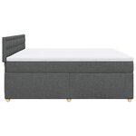 vidaXL Sommier à lattes de lit avec matelas Gris foncé 200x200cm Tissu