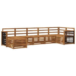 vidaXL Ensemble de canapé d'angle 6 Pièces Naturel Bois d'Acacia Massif