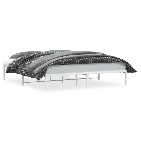 vidaXL Cadre de lit métal sans matelas blanc 183x213 cm