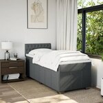 vidaXL Sommier à lattes de lit avec matelas Gris foncé 80x200 cm Tissu