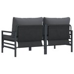 vidaXL Mobilier de jardin avec coussin 2 Pièces Anthracite Acier