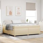 vidaXL Cadre de lit avec matelas avec matelas Crème 200 x 200 cm tissu