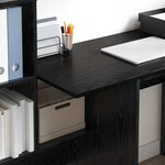 vidaXL Bureau Chêne noir 131 5 x 50 x 106 5 cm Bois d'ingénierie