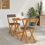vidaXL Ensemble de salle à manger pour jardin 3 Pièces Huile Naturelle