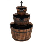 vidaXL Fontaine à eau avec pompe 60x60x94 cm Bois de sapin massif