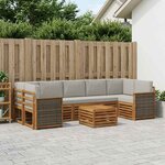 vidaXL Ensemble de canapés d'extérieur 8 Pièces Naturel et gris clair